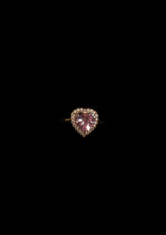Anello Regolabile REGINA DI CUORI Rosa